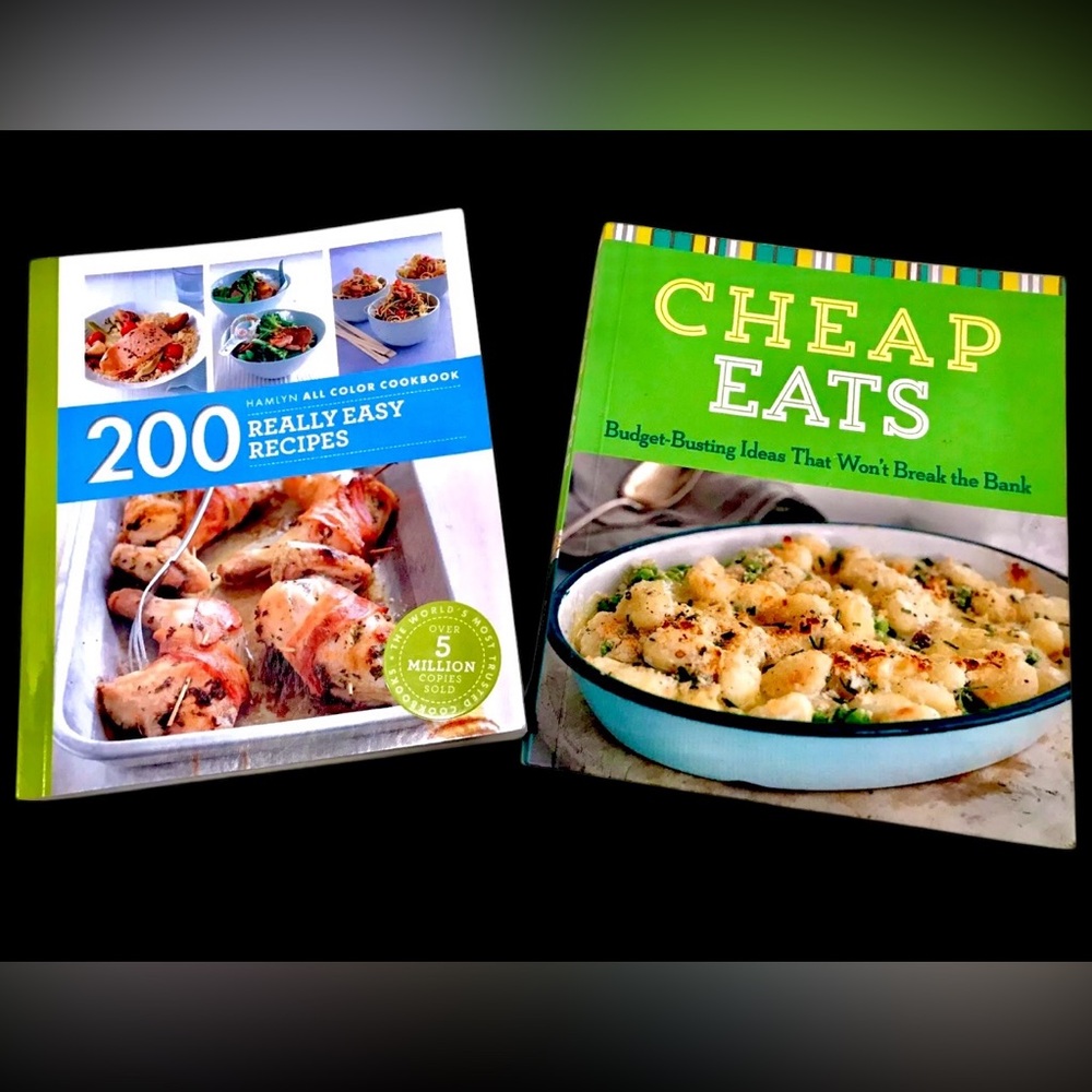 Hamlyn 200 Really Easy Recipes 240pgs. And Cheap Eats 174pgs. Cookbooks Set Of 2